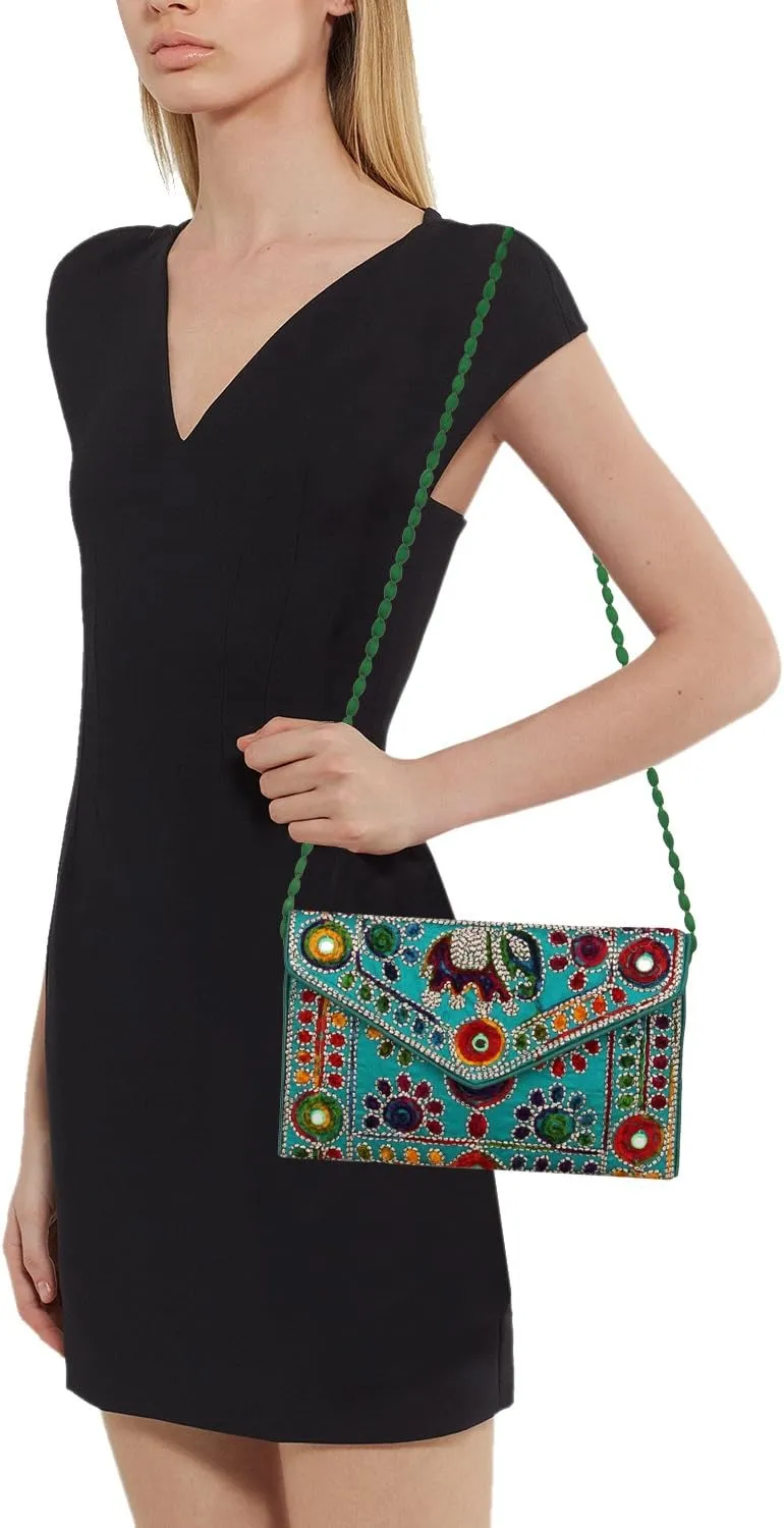Rajasthani Jaipuri Art Sling Bag Foldover Clutch Purse Quality Checked
