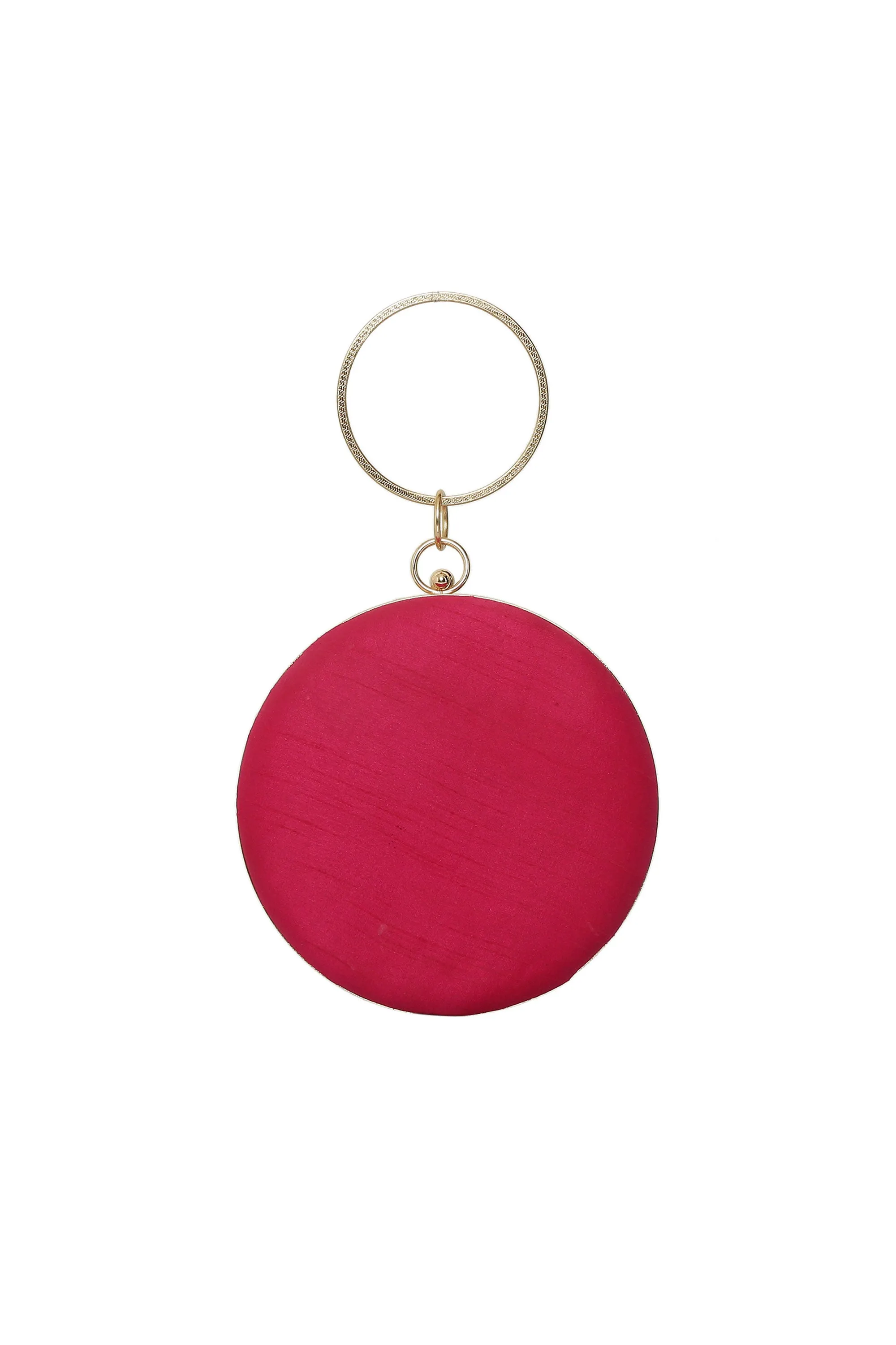 Rani Art Silk Embroidered Mosaic Round Clutch