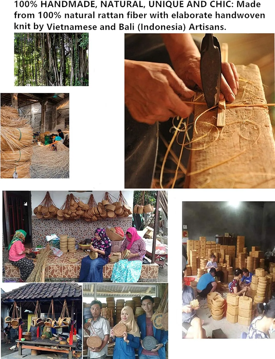 Rattan Summer Straw Beach Bag - Woven Wicker Basket Vacation Purse - Gifts for Women