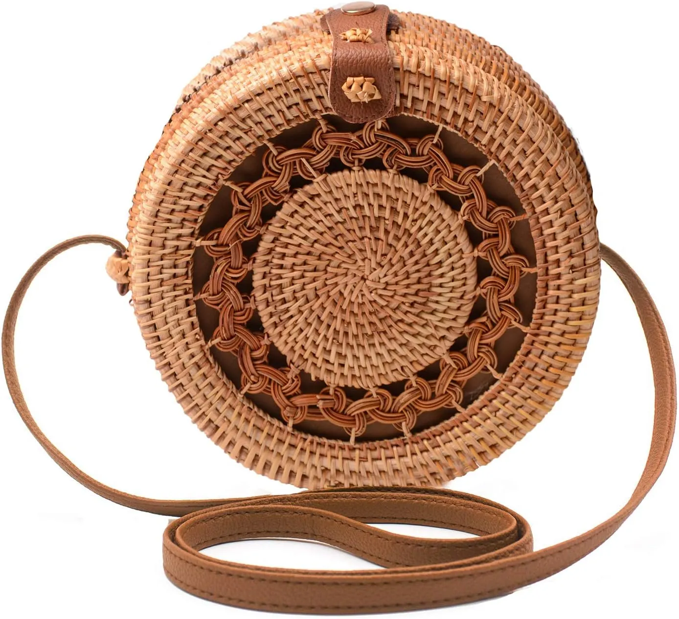 Rattan Summer Straw Beach Bag - Woven Wicker Basket Vacation Purse - Gifts for Women
