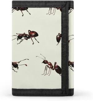 Realistic Ants Men's Trifold Wallet Slim Credit Card Holder for Women Purse Front Pocket