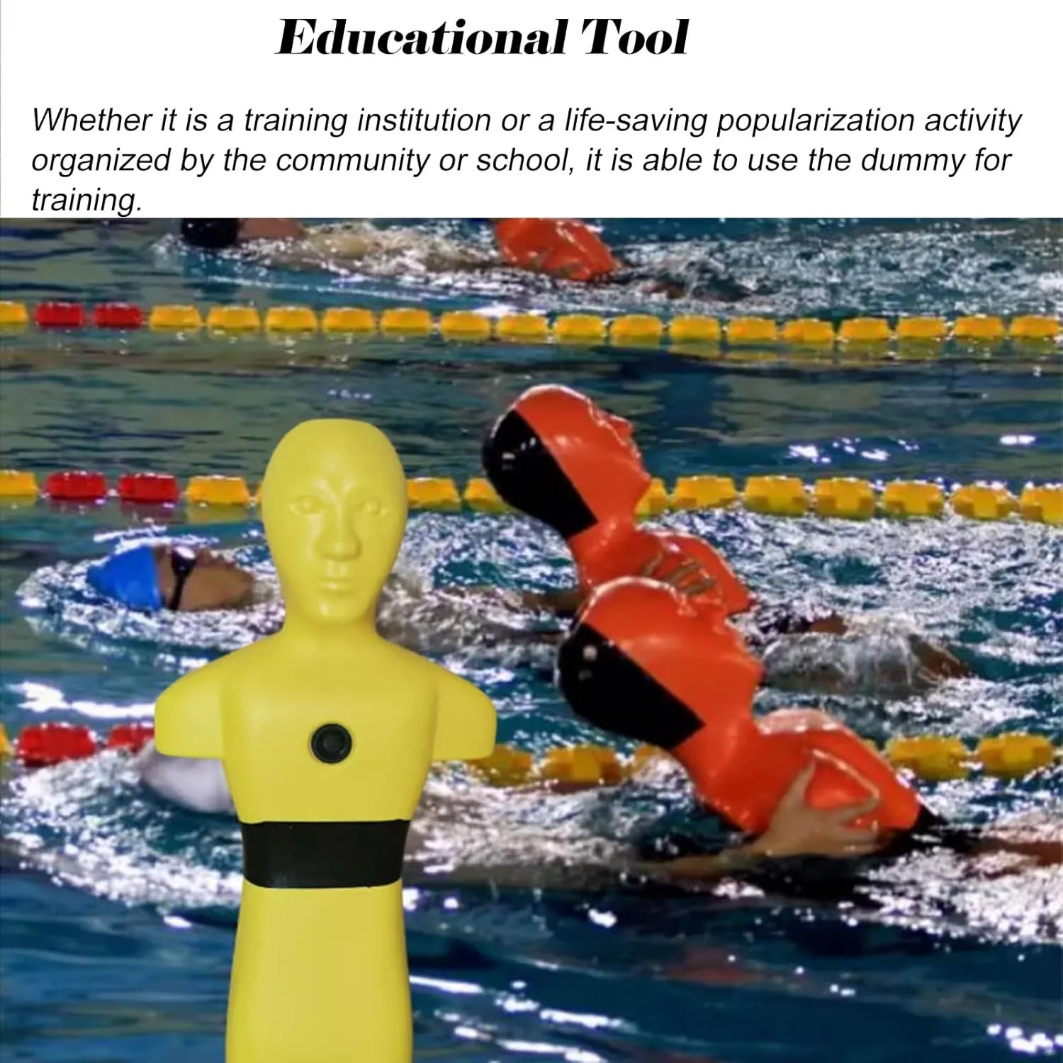 Realistic PE Water Rescue Training Dummy, 38.6 in Drowning Drill Model for School/Clubs Water Safety Courses, Swimming Teaching Tools for Adults/Teenagers(Orange)