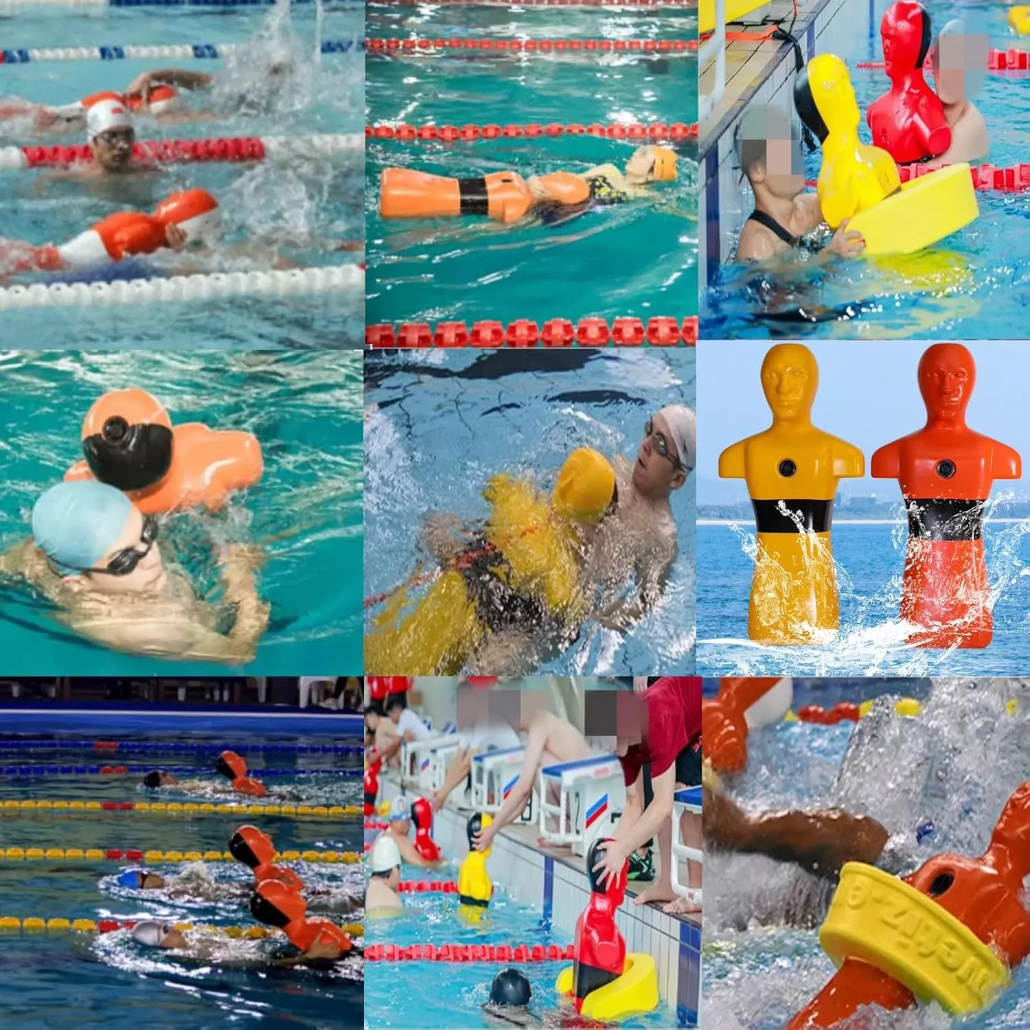 Realistic PE Water Rescue Training Dummy, 38.6 in Drowning Drill Model for School/Clubs Water Safety Courses, Swimming Teaching Tools for Adults/Teenagers(Orange)