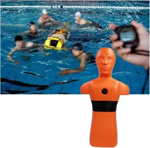 Realistic PE Water Rescue Training Dummy, 38.6 in Drowning Drill Model for School/Clubs Water Safety Courses, Swimming Teaching Tools for Adults/Teenagers(Orange)
