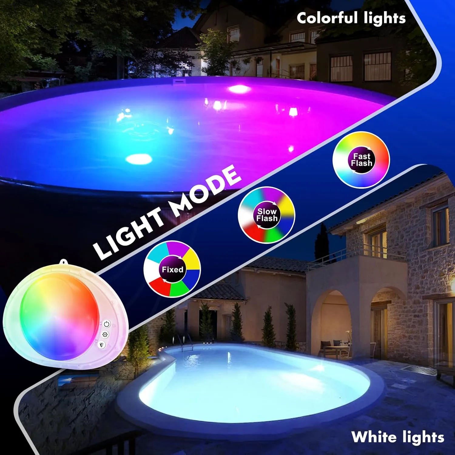Rechargeable Pool Lights, 2025 Upgraded Underwater Submersible Swimming LED Pool Light with Remote Control,Waterproof Magnetic Pools Lights for Inground Above Ground Pools,Hot tub-2pcs