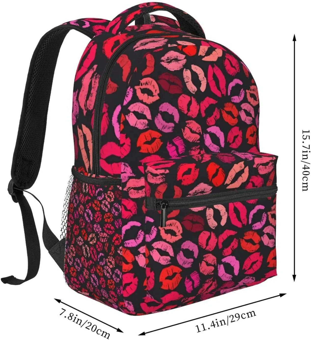 Red Nice Lip Imprint Backpacks 15 Inch Laptop Backpack Multipurpose Double Shoulder Bag For Men Women Gifts