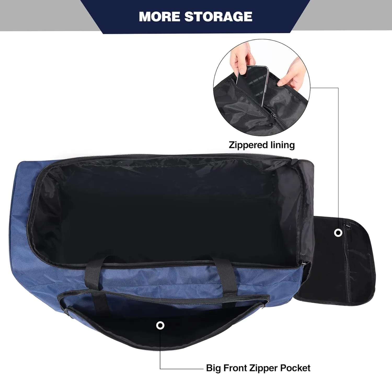 REDCAMP 85L/120L/140L Foldable Duffle Bag with Wheels, Large Travel Duffel Bag