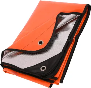 REDCAMP Heavy Duty Survival Blanket, Waterproof Emergency Thermal Tarp with Reflective Insulation, All Weather Multipurpose Blanket for Camping, Hiking, Emergency Preparedness, Orange