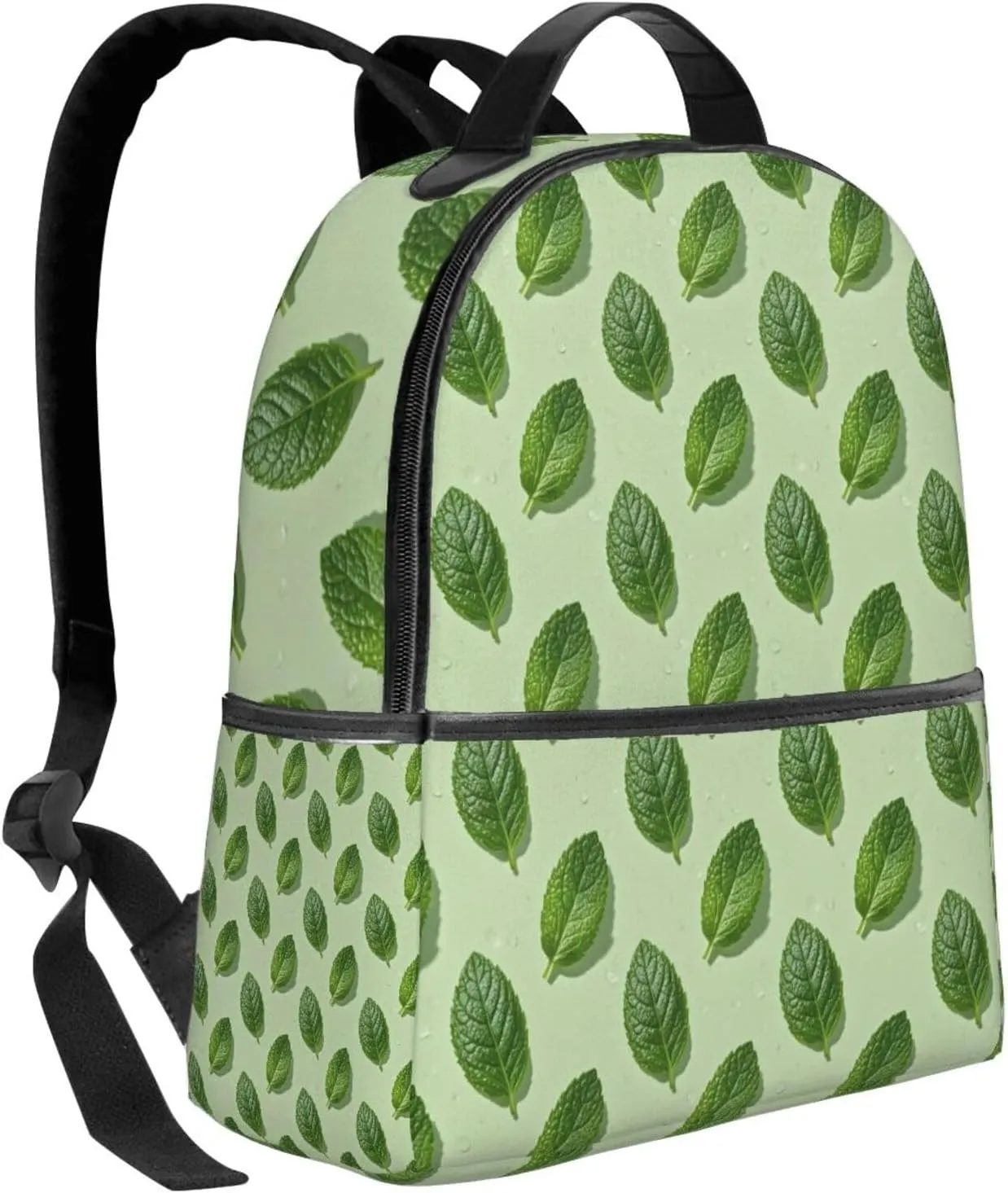 Refreshing Mint Leaves Adult Backpacks 14 Inch Laptop Backpack Double Shoulder Bag for Work Travel Gifts