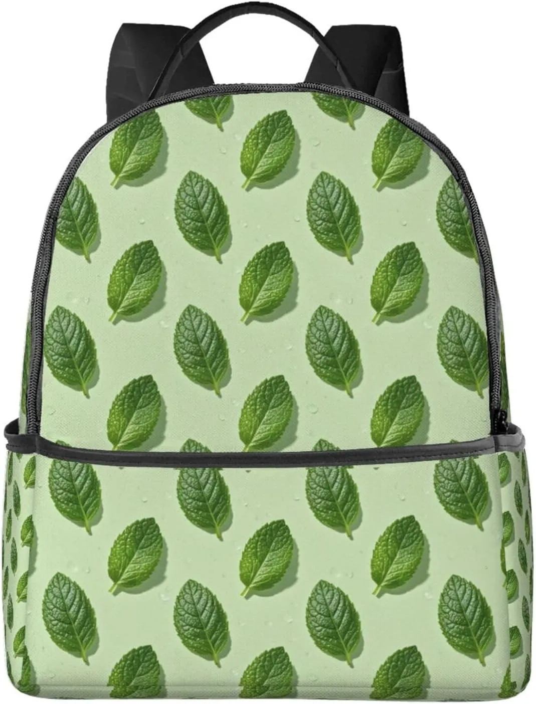 Refreshing Mint Leaves Adult Backpacks 14 Inch Laptop Backpack Double Shoulder Bag for Work Travel Gifts