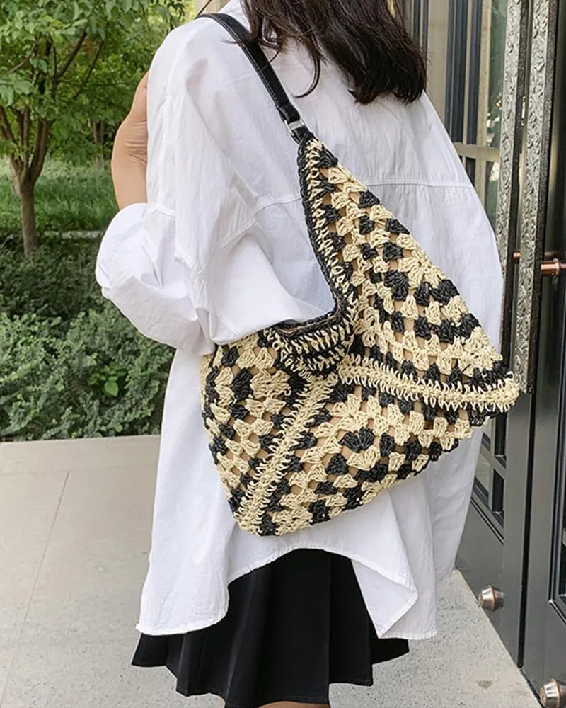 Rejolly Straw Hobo Bag for Women Tote Bag Summer Vacation Beach Handbags Boho Bohemian Style Shoulder Purse