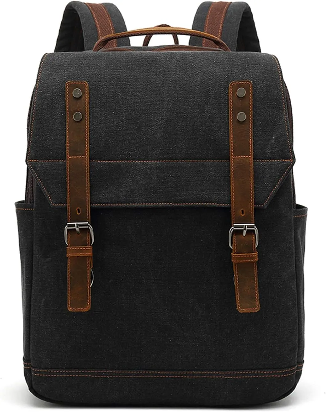 Retro Canvas Business Backpack Men Laptop Rucksack Daily Casual Daypacks Internal Frame Backpacks Hiking Backpack Travel Essentials Trekking Rucksack Black