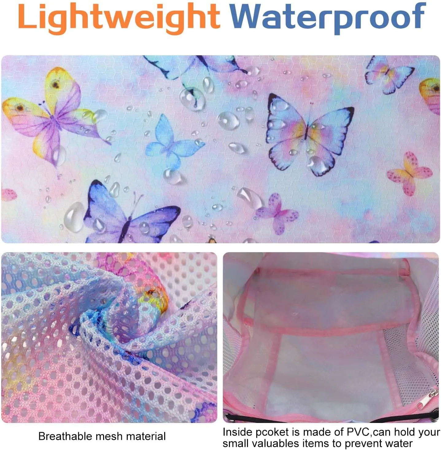 RHCPFOVR Mesh Swim Bags for Swimmers - Drawstring Backpack for Women Men Girls Swim Team Gear Swimming Beach Gym Bag Sports Pool