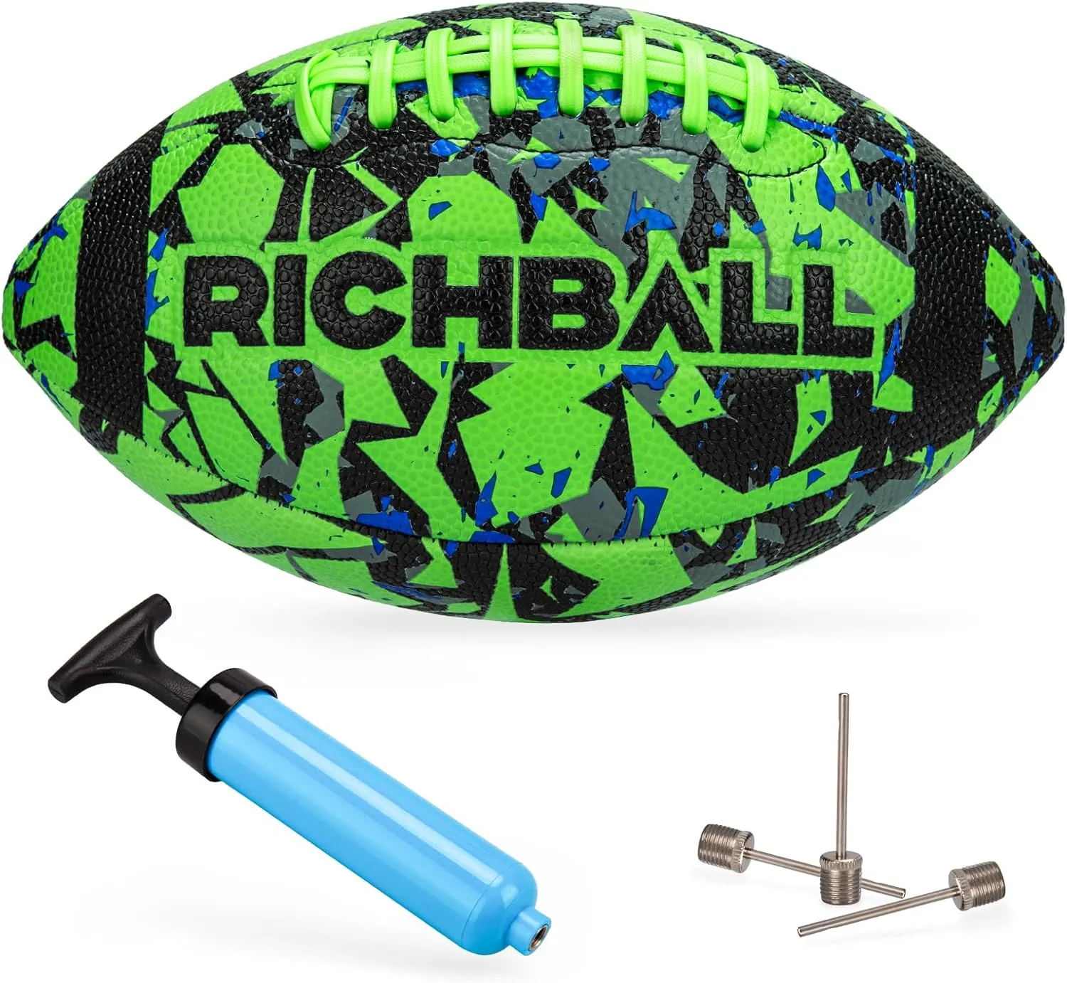 Richball Kids Youth Football - Official Size 6/9 for Juniors and Adults, Waterproof All-Weather Premium Composite Leather Football for Indoor & Outdoor Play, Includes Pump