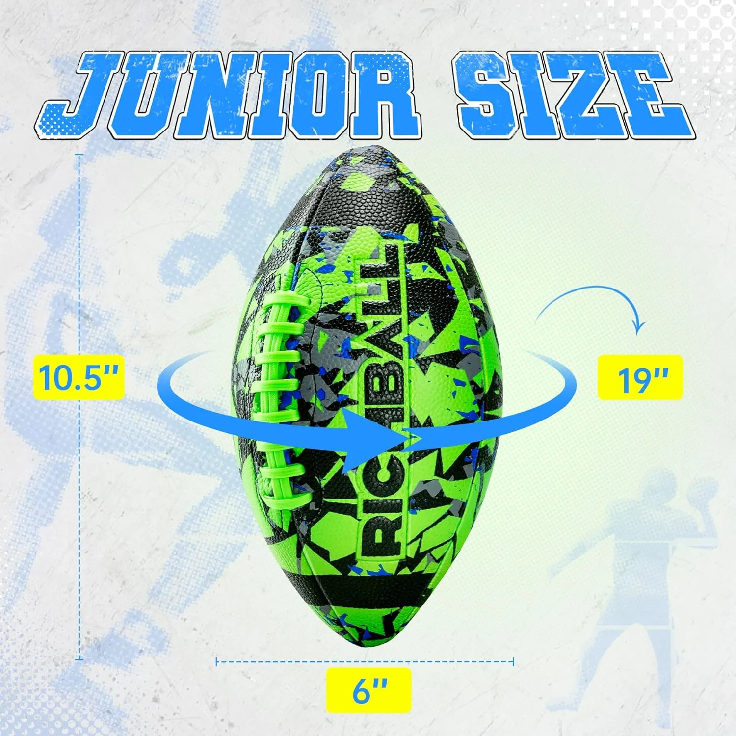 Richball Kids Youth Football - Official Size 6/9 for Juniors and Adults, Waterproof All-Weather Premium Composite Leather Football for Indoor & Outdoor Play, Includes Pump