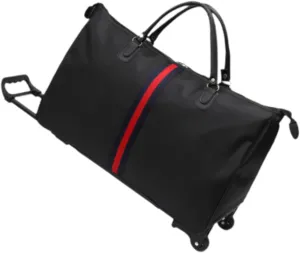 Rolling Duffel Bag Wheeled Suitcase Rolling Travel Bag for Camping Weekends Away, 50 cmx22 cmx35 cm
