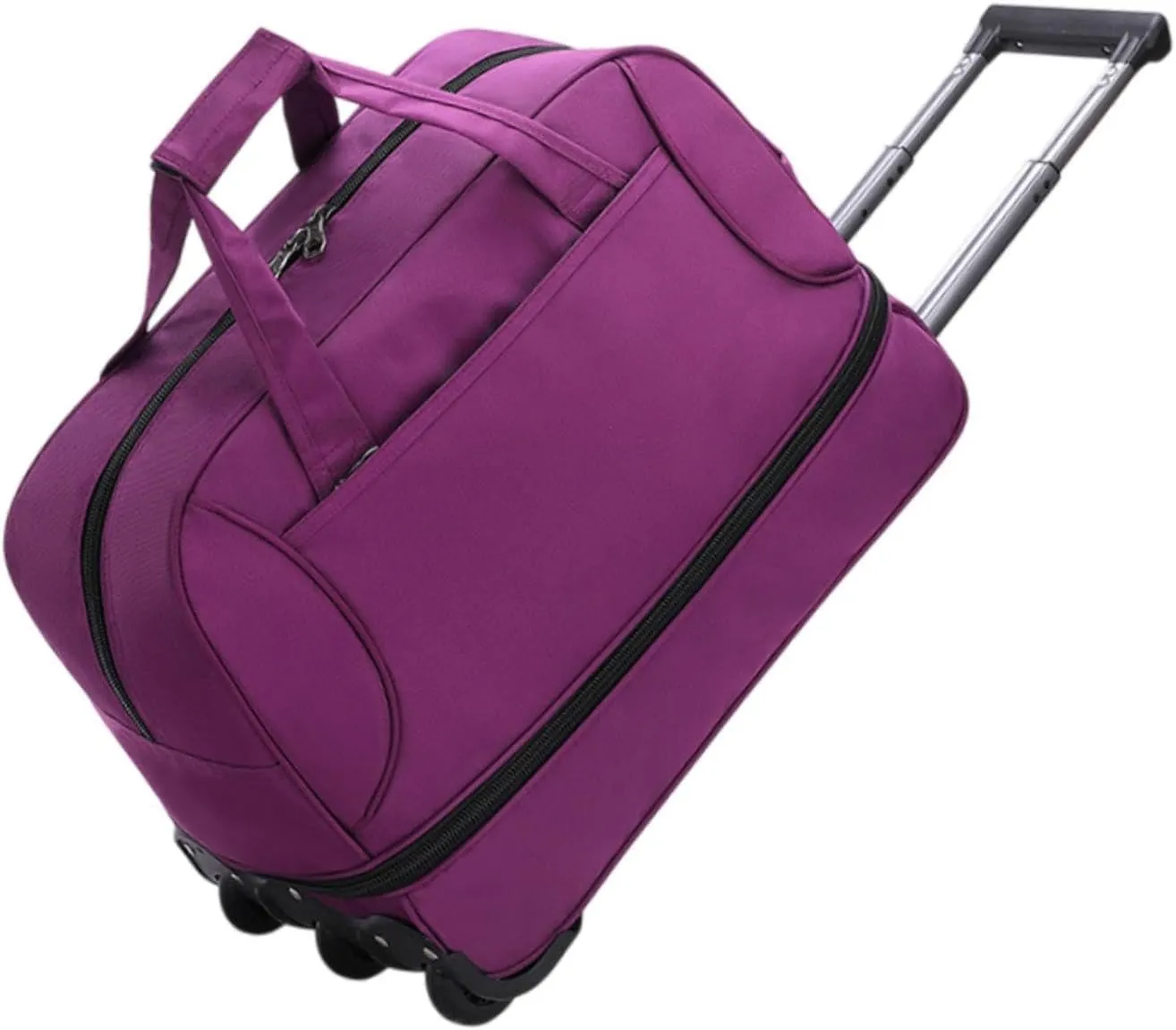 Rolling Duffel Bag with Wheels Oxford Cloth Wheeled for Traveling Outdoor Picnic, Violet