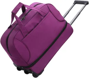 Rolling Duffel Bag with Wheels Oxford Cloth Wheeled for Traveling Outdoor Picnic, Violet