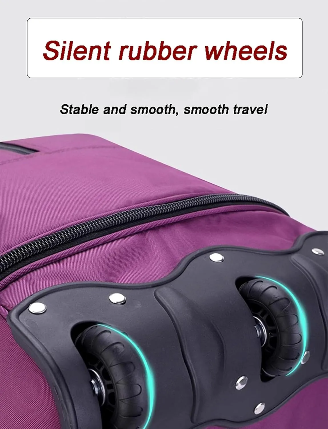 Rolling Duffle Bag, Wheeled Duffle Bag Large Capacity Foldable Travel Luggage with Telescopic Handle, Waterproof Overnight Bag for Travel, Gym, Yoga(Black,Large)