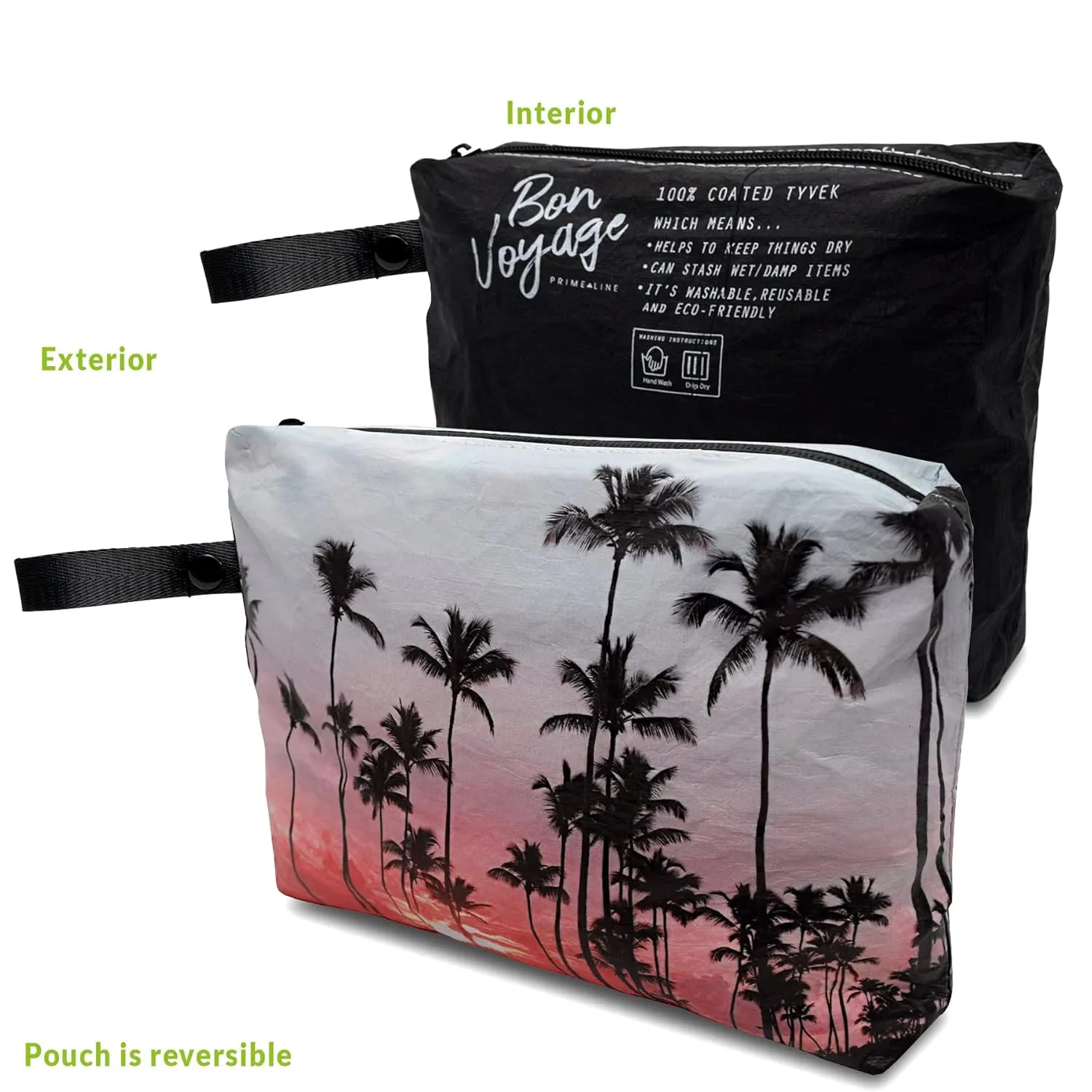 Rolling Nomad Tyvek Zippered Pouch, Wet Bikini Bag, Travel, Toiletry, Pool, Beach Essential, Waterproof, Summer Must Haves, 11.5x8.5x2 (Medium)