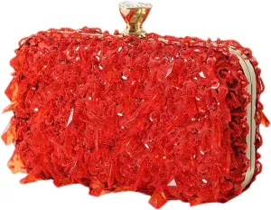 RomanticDesign Women Bling Evening Bag Fashion Embroidered Beaded Sequin Clutch Cocktail Wedding Party Purse