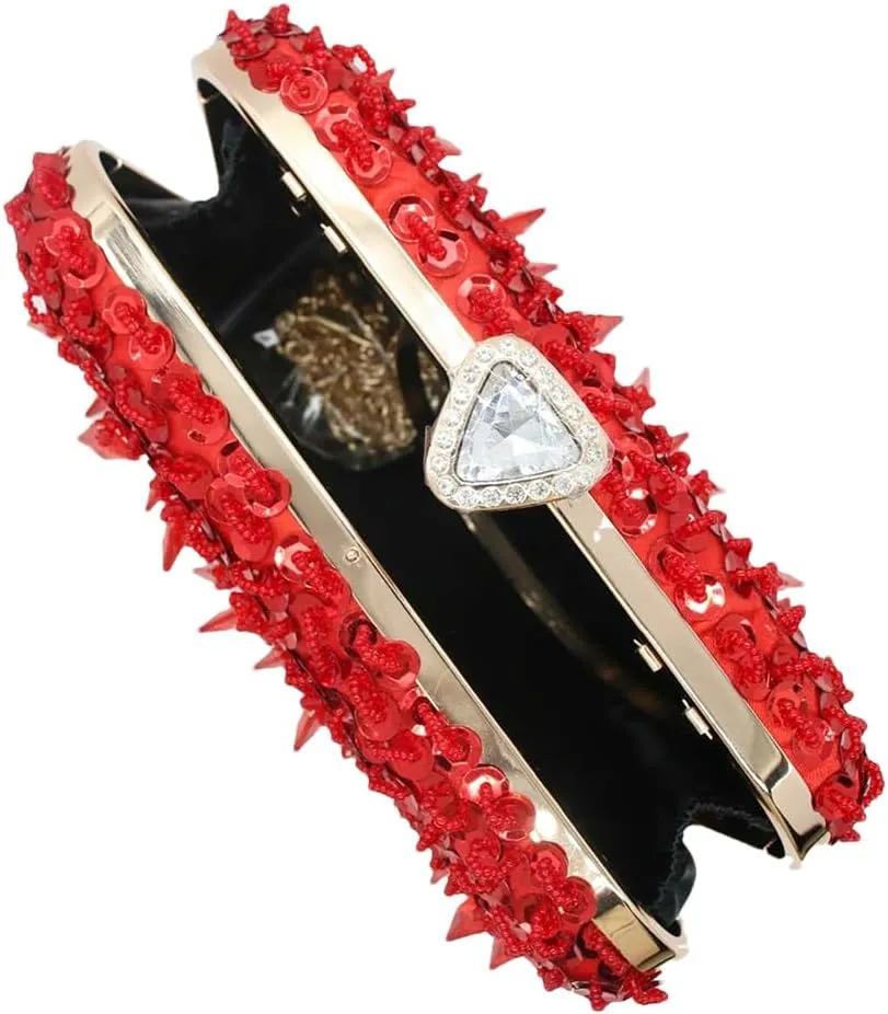 RomanticDesign Women Bling Evening Bag Fashion Embroidered Beaded Sequin Clutch Cocktail Wedding Party Purse