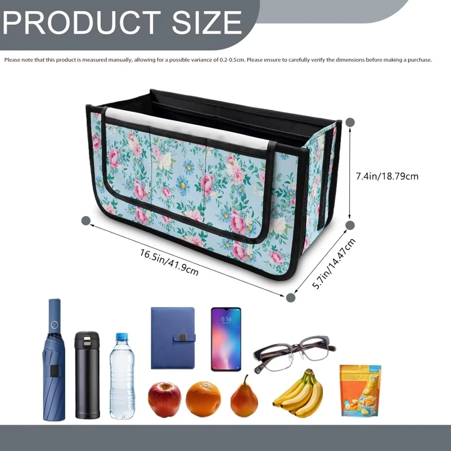 Rose and Daisy Walker Basket Walker Accessories Walker Bags for Folding Walker for Four Wheel Rollator Seniors Accessory Attachment for Folding