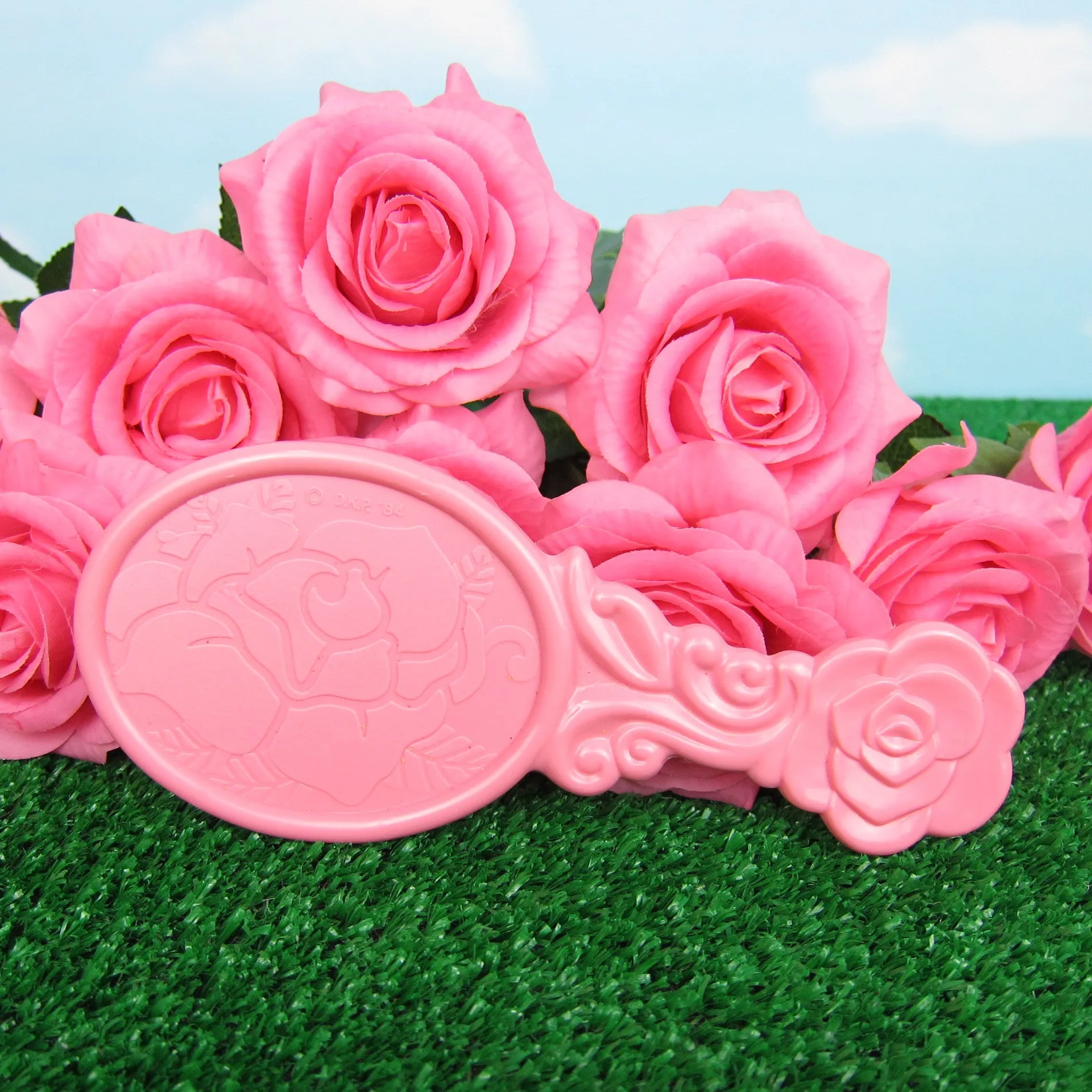 Rose Petal Place Purse Pink Drawstring Bag with Comb & Mirror, Pockets for Dolls