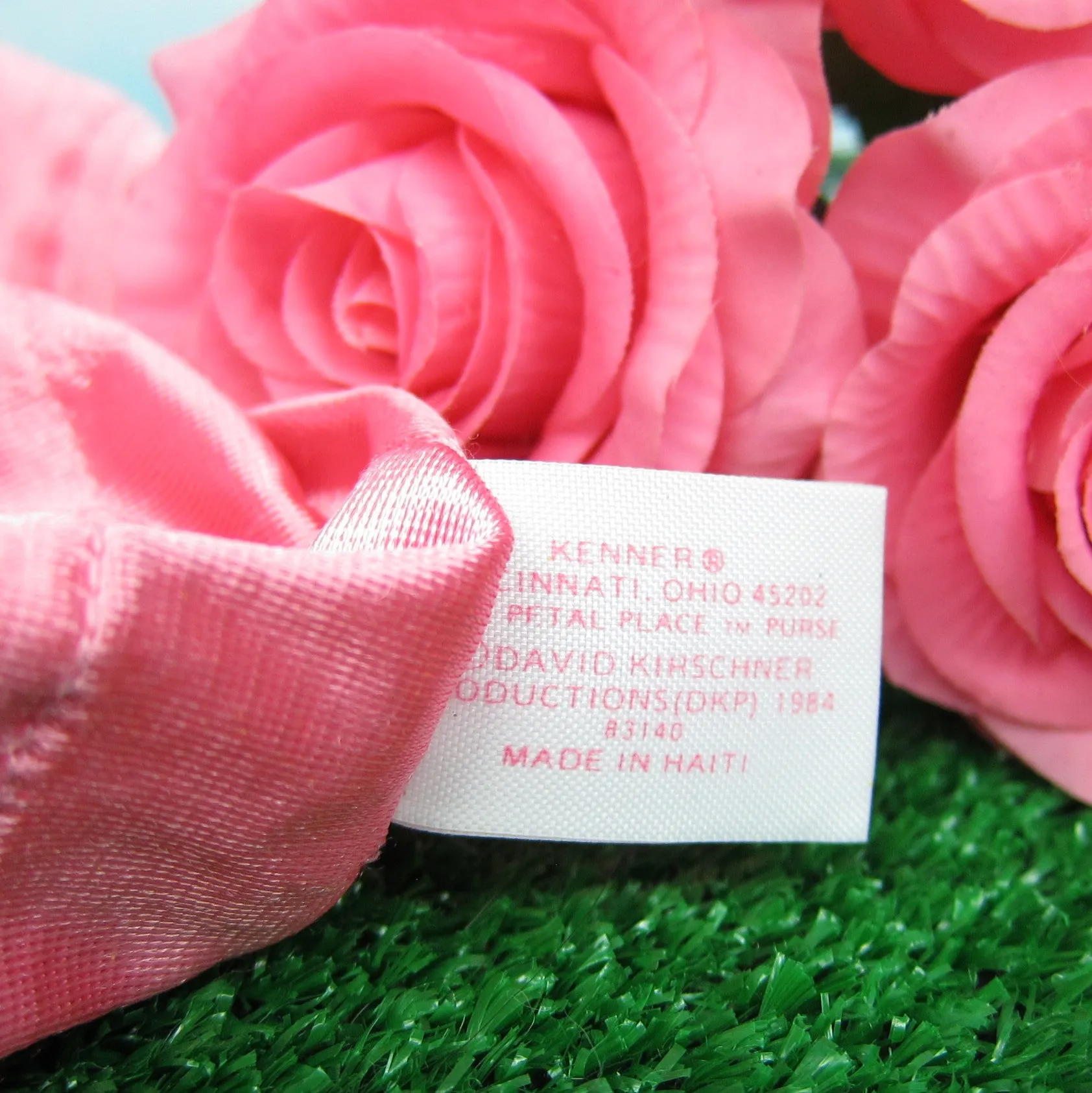 Rose Petal Place Purse Pink Drawstring Bag with Comb & Mirror, Pockets for Dolls