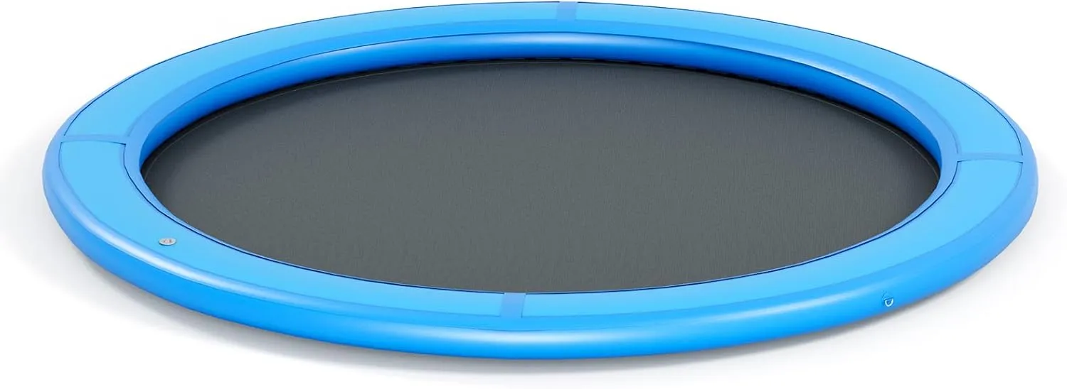 Round Inflatable Floating Dock, Sunchill Float Ring, Hammock Tanning Pool with 4in Woven Fabric, Manual Pump for 1-2 Min Quick Inflate/Deflate, Fits 2-8, Ideal for Lakes, Pools, Oceans