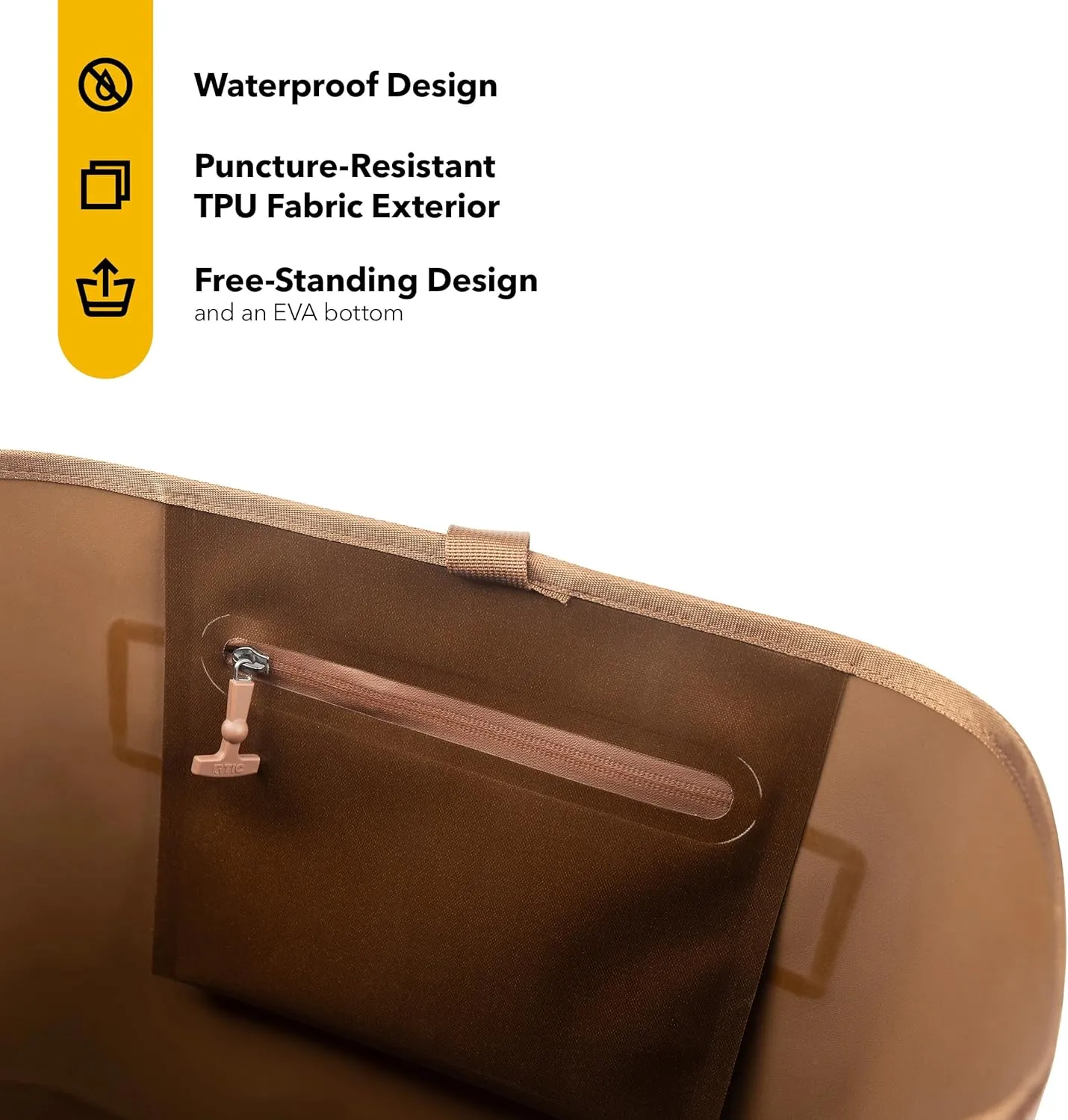 RTIC Ultra-Tough Tote Bag, Waterproof for Beach, Pool, Towel, Grocery, Shopping, Heavy-Duty, Puncture Resistant, Small
