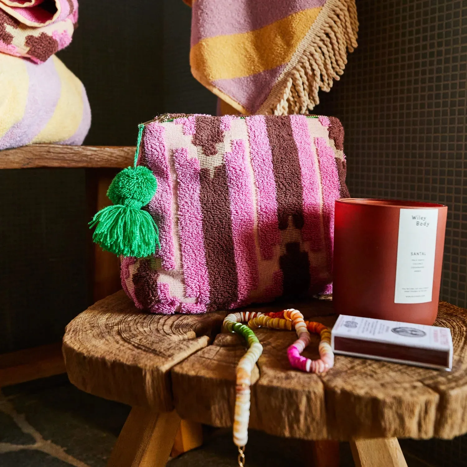 Sage & Clare - Nisha Terry Pouch (Rosewater - Size Options)