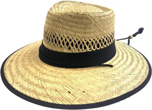 San Diego Hat Company Men's Rush Straw Lifeguard Hat with Fabric Band