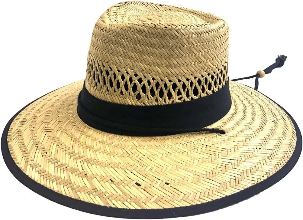 San Diego Hat Company Men's Rush Straw Lifeguard Hat with Fabric Band