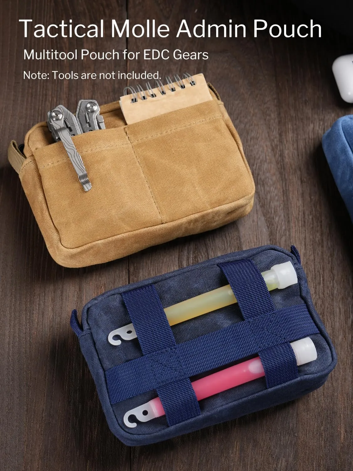 sayram SP8 Belt Pouch for Men, EDC Bellt Pouch with Zipper, Waist Pack EDC Pouch for Multitool, Flashlight, Knives, Cards, Phone, Waxed Canvas EDC Organizer Pouch for Belt