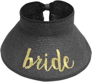 ScarvesMe Women's Adjustable Bride Roll up Straw Visor Sun Hat