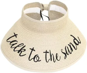 ScarvesMe Women's Adjustable Take to The Sand Roll up Straw Visor Sun Hat