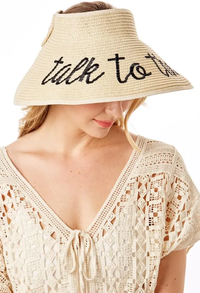 ScarvesMe Women's Adjustable Take to The Sand Roll up Straw Visor Sun Hat