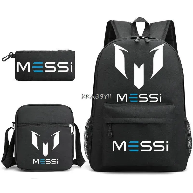 Schoolbag set Messi Backpacks Laptop football star