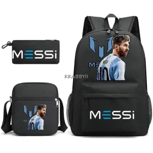 Schoolbag set Messi Backpacks Laptop football star