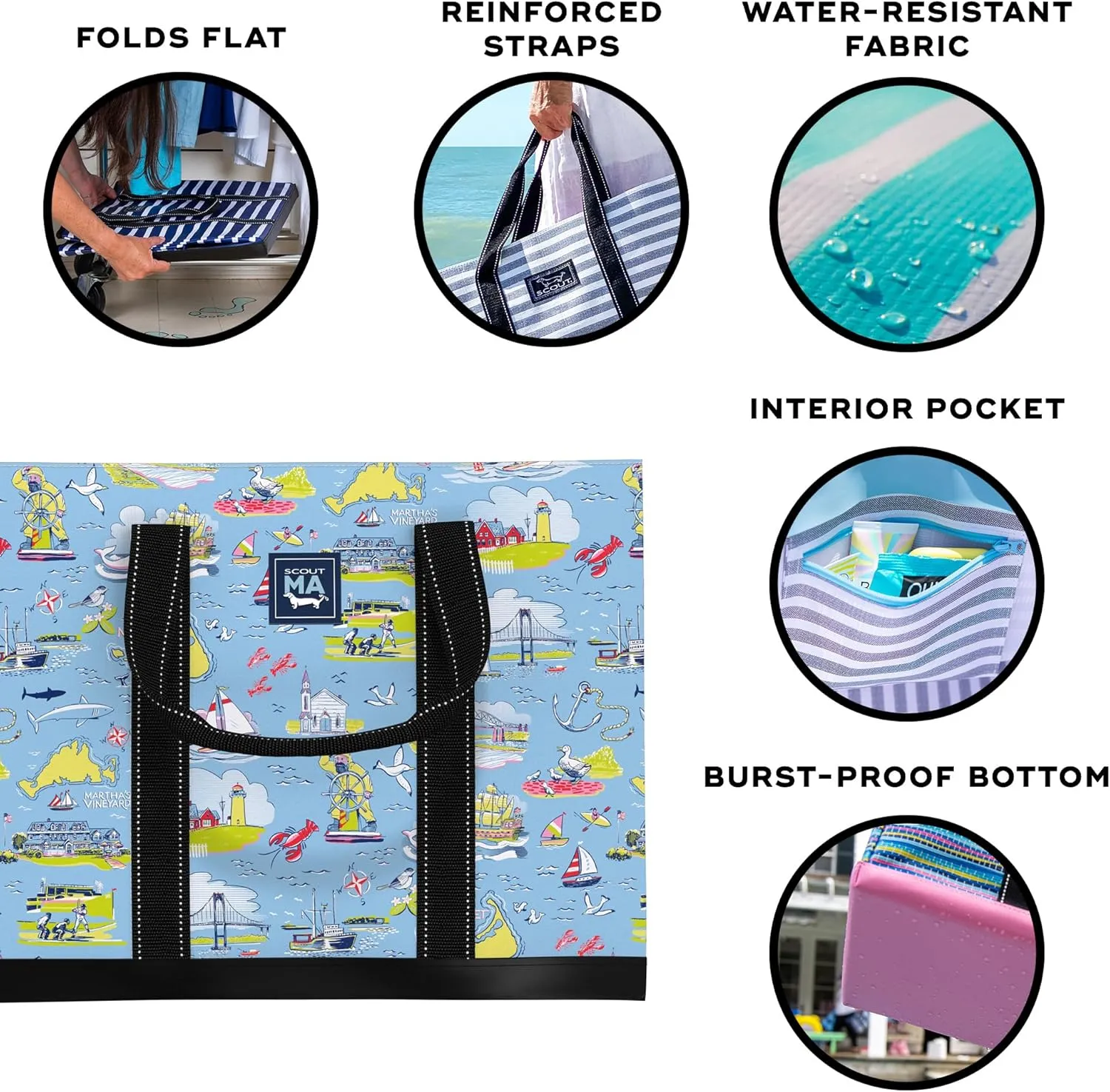SCOUT Large Open top beach & Pool bag, waterproof, sandproof