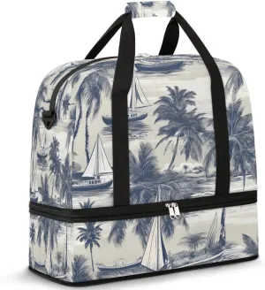 Seaside Relaxation Travel Duffel Bag, Travel Essentials, Gym Bag for Women, Weekender Overnight Bag With Shoes Compartment, Carry On Bags for Airplanes
