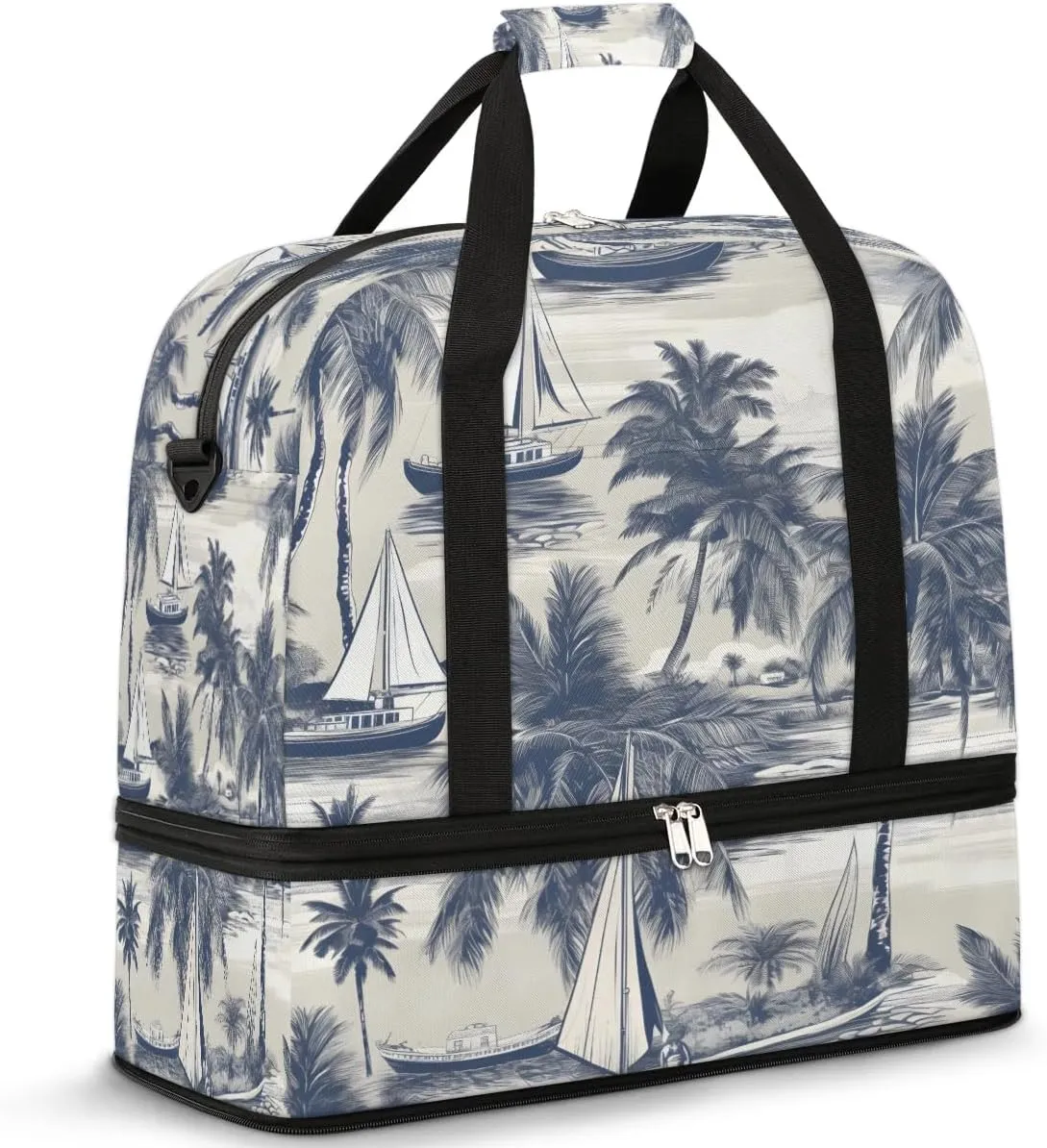 Seaside Relaxation Travel Duffel Bag, Travel Essentials, Gym Bag for Women, Weekender Overnight Bag With Shoes Compartment, Carry On Bags for Airplanes