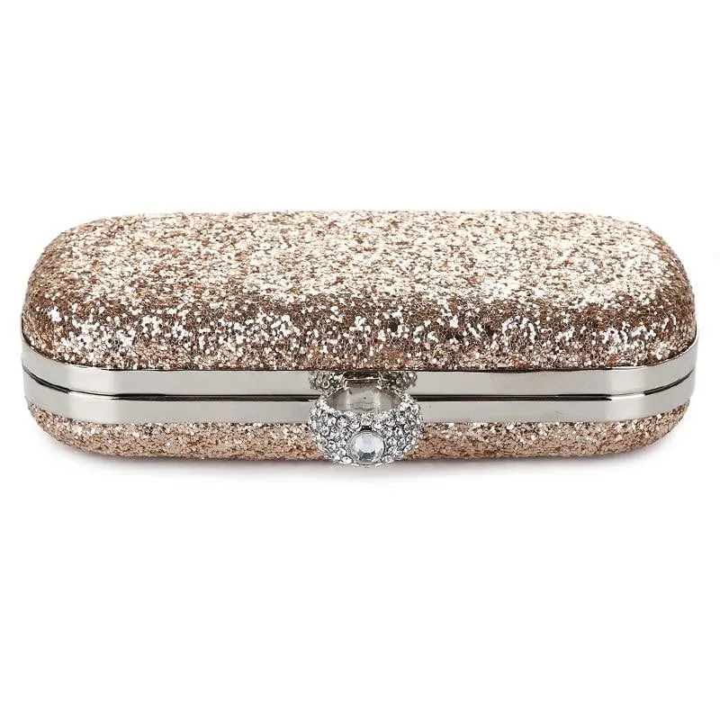 Sequin Evenging Bag Finger Rings Wedding Clutch