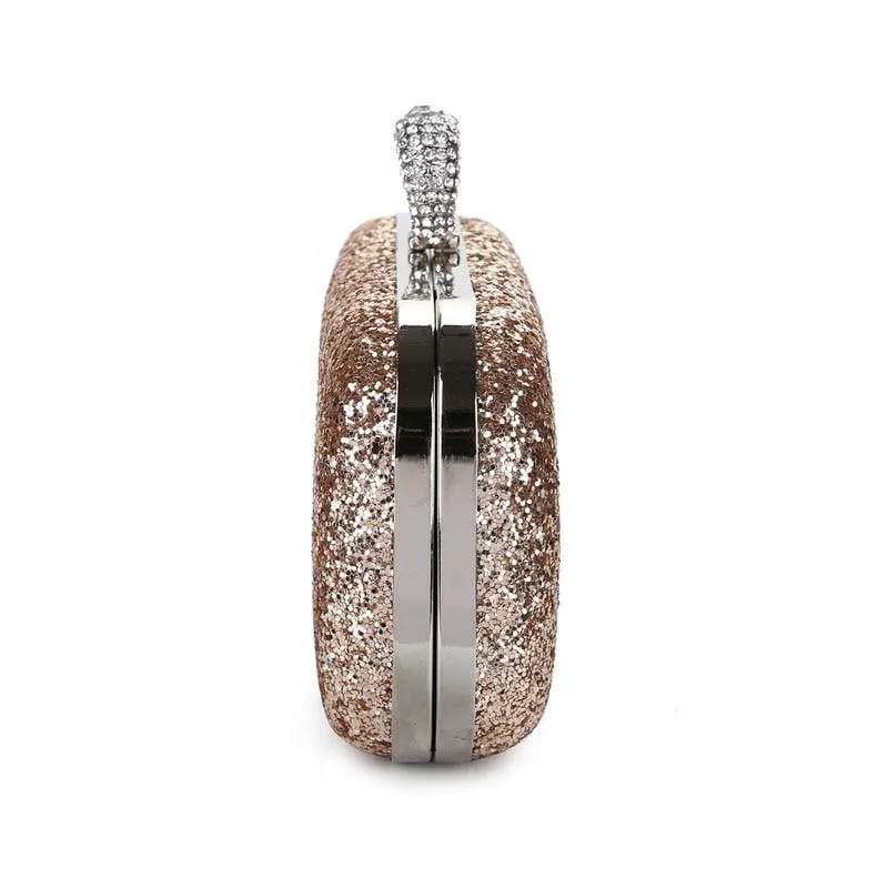 Sequin Evenging Bag Finger Rings Wedding Clutch