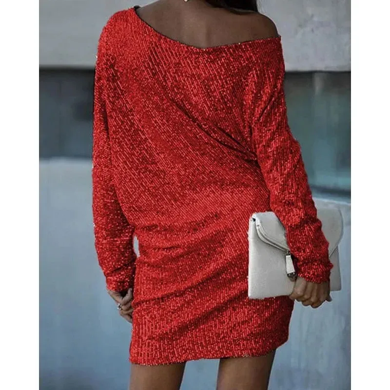Sequin Mini Dress | Off-Shoulder | Sparkling Party Look