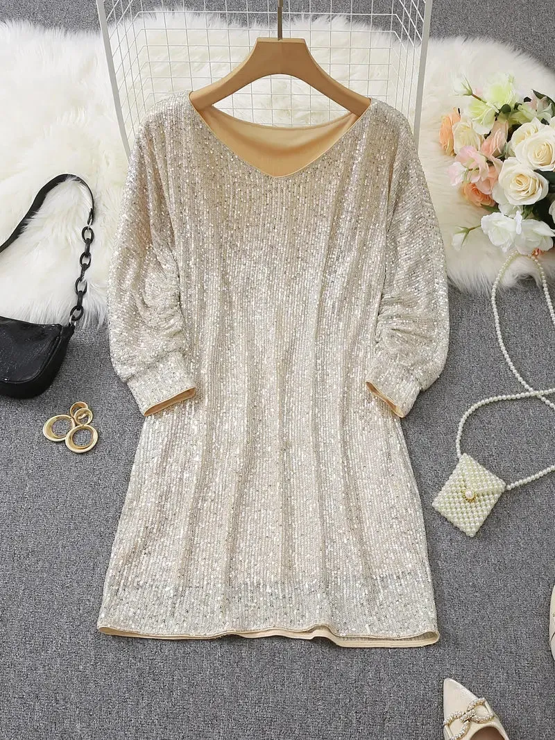 Sequin Mini Dress | Off-Shoulder | Sparkling Party Look