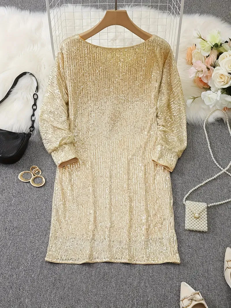 Sequin Mini Dress | Off-Shoulder | Sparkling Party Look