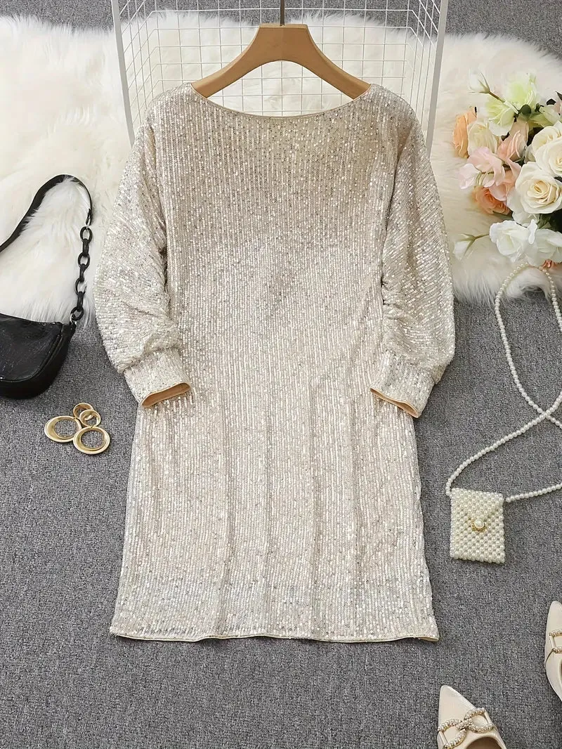Sequin Mini Dress | Off-Shoulder | Sparkling Party Look