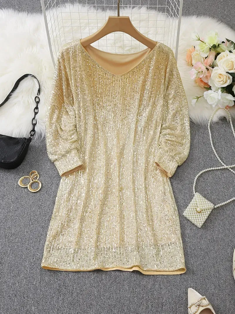 Sequin Mini Dress | Off-Shoulder | Sparkling Party Look